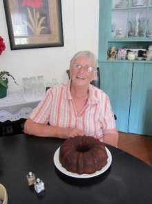 Exhibit Opening at OPS Museum Annie Lou with her prize-winning fig cake in 2012.